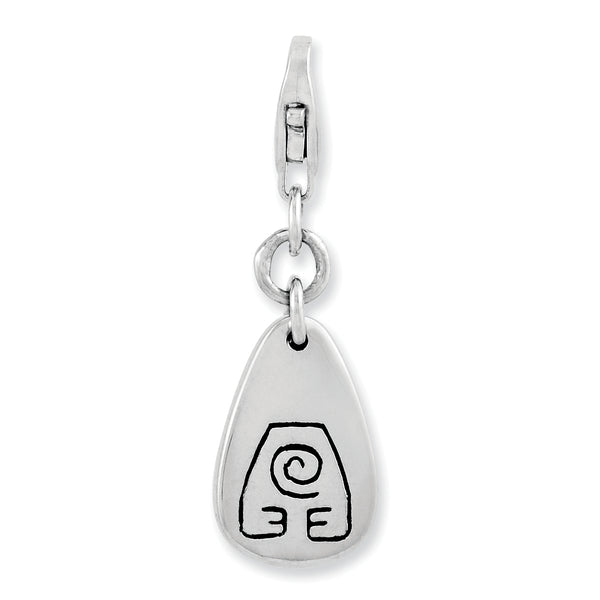 Goldia Sterling Silver Rhodium-Plated Earth Symbol W/Lobster Claw Clasp Charm