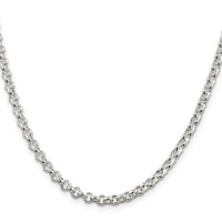 Sterling Silver Rhodium Plated 8in 4.75mm Half Round Belcher Bracelet, 8 in