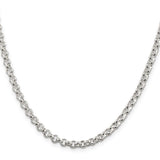 Sterling Silver Rhodium Plated 8in 4.75mm Half Round Belcher Bracelet, 8 in