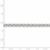 Sterling Silver Rhodium Plated 4.75mm Half Round 7in Belcher Bracelet, 7 in