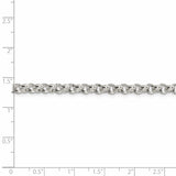 Sterling Silver Rhodium Plated 4.75mm Half Round 7in Belcher Bracelet, 7 in