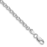 Sterling Silver Rhodium Plated 8in 4.75mm Half Round Belcher Bracelet, 8 in