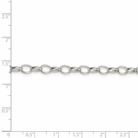 Goldia Sterling Silver Rhodium Plated 5mm Rolo Chain, 8 in
