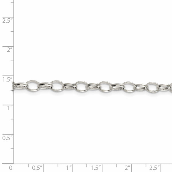 Goldia Sterling Silver Rhodium Plated 5mm Rolo Chain, 8 in