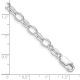 Goldia Sterling Silver Rhodium Plated 5mm Rolo Chain, 7 in