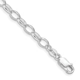 Goldia Sterling Silver Rhodium Plated 5mm Rolo Chain, 7 in