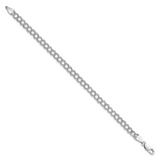 Sterling Silver Rhodium Plated 8inch Polished Charm Bracelet, 8 in