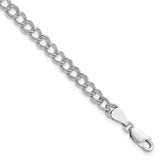 Sterling Silver Rhodium Plated 8inch Polished Charm Bracelet, 8 in