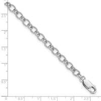 Sterling Silver Rhodium Plated Anklet, 10 in