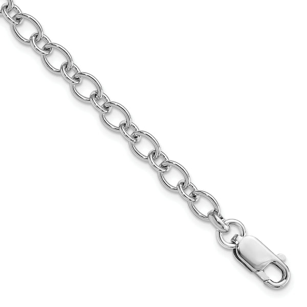 Sterling Silver Rhodium Plated Bracelet, 7.5 in