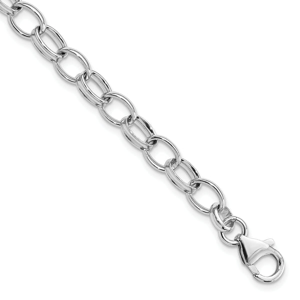 Goldia Sterling Silver Rhodium Plated Bracelet, 7.5 in