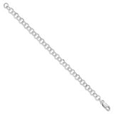 Sterling Silver Rhodium Plated 8.5inch Fancy Link Bracelet, 8.5 in