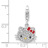 Sterling Silver and Gold-tone Hello Kitty Crystal/Enamel Lobster Clasp Charm