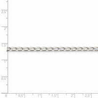 Sterling Silver Rhodium Plated 3.2mm Open Link Chain Anklet, 10 in