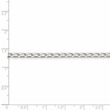 Sterling Silver Rhodium Plated 3.2mm Open Link Chain Anklet, 10 in