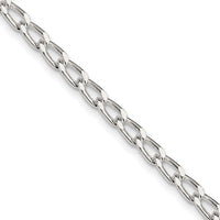 Sterling Silver Rhodium Plated 3.2mm Open Link Chain Anklet, 10 in