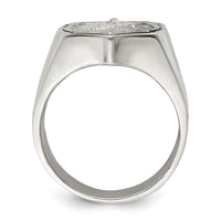 Saris and Things 925 Sterling Silver Men's Saint Michael Ring Size 9, 9.00