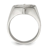 Saris and Things 925 Sterling Silver Men's Saint Michael Ring Size 11, 11.00
