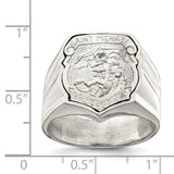 Saris and Things 925 Sterling Silver Men's Saint Michael Ring Size 9, 9.00