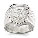 Saris and Things 925 Sterling Silver Men's Saint Michael Ring Size 9, 9.00