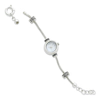 Sterling Silver Round Face Reflections Watch Starter Bracelet (Works for Pandora)