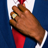 14K w/Rhodium Saint Christopher Ring, 10.00