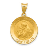 Core Gold 14k Saint Anthony Medal Hollow Pendant
