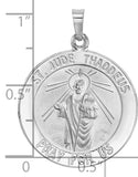 Charms Collection 14k White Gold Saint Jude Medal Pendant REL147