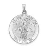 Charms Collection 14k White Gold Saint Jude Medal Pendant REL147