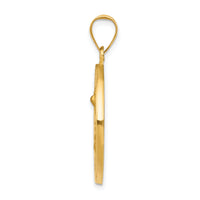 Saris and Things 14k Yellow Gold Hollow Saint Michael Medal Charm Pendant