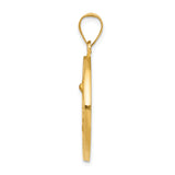 Saris and Things 14k Yellow Gold Hollow Saint Michael Medal Charm Pendant