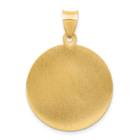 Saris and Things 14k Yellow Gold Hollow Saint Michael Medal Charm Pendant