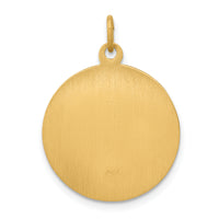 14k Yellow Gold Solid Saint Theresa Medal Charm Pendant