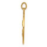 14k Yellow Gold Solid Saint Theresa Medal Charm Pendant