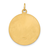 14k Yellow Gold Solid Saint Theresa Medal Charm Pendant
