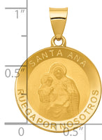14k Yellow Gold Spanish Saint Anne Medal No Engraving