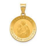14k Yellow Gold Spanish Saint Anne Medal No Engraving