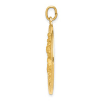 Saris and Things 14k Yellow Gold Solid Saint Christopher Medal Charm Pendant