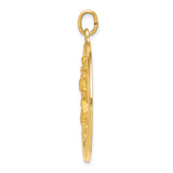 Saris and Things 14k Yellow Gold Solid Saint Christopher Medal Charm Pendant