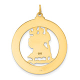 Saris and Things 14k Yellow Gold Solid Saint Christopher Medal Charm Pendant