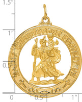 Saris and Things 14k Yellow Gold Solid Saint Christopher Medal Charm Pendant
