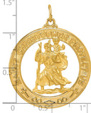Saris and Things 14k Yellow Gold Solid Saint Christopher Medal Charm Pendant