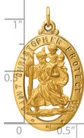 Charms Collection 14k Saint Christopher Medal Pendant XR384