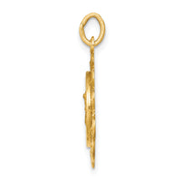 Saris and Things 14k Yellow Gold Solid Saint Michael Medal Charm Pendant