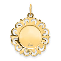 Saris and Things 14k Yellow Gold Solid Saint Michael Medal Charm Pendant