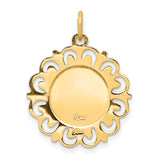 Saris and Things 14k Yellow Gold Solid Saint Michael Medal Charm Pendant