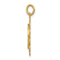 Saris and Things 14k Yellow Gold Solid Saint Anthony Medal Charm Pendant