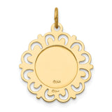 Saris and Things 14k Yellow Gold Solid Saint Anthony Medal Charm Pendant