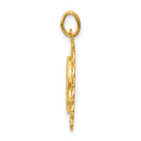 14k Yellow Gold Solid Saint Theresa Medal Charm Pendant