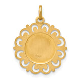 14k Yellow Gold Solid Saint Theresa Medal Charm Pendant